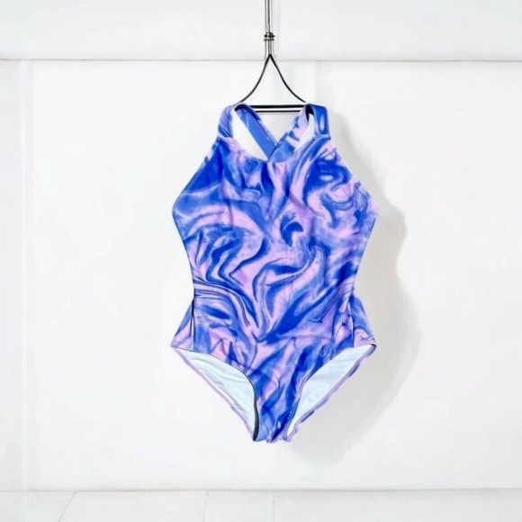 🌻Z BY ZELLA GIRL Purple  One Piece Swimsuit Girl's Size 10 - Picture 1 of 4